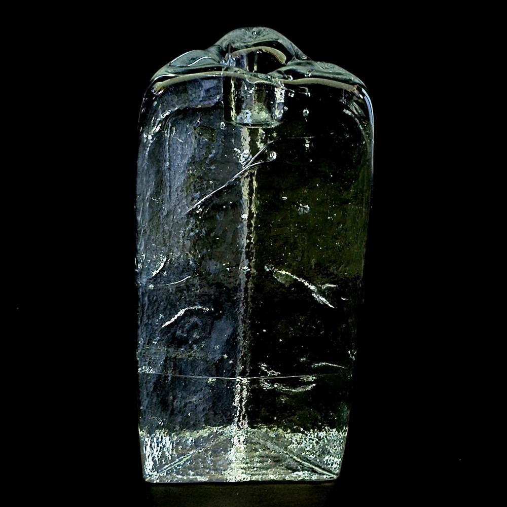 Iittala Arkipelago Glass Candle Holder Timo Sarpaneva Finland Triangle Ice 5.75"